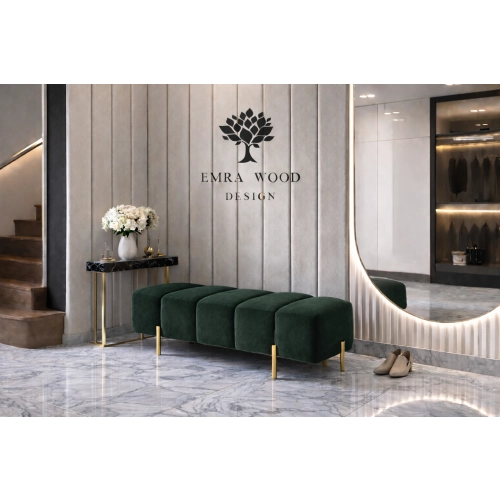 Pufa Bubble tapicerowana – nowoczesna pufa premium – nogi złote / czarne / srebrne